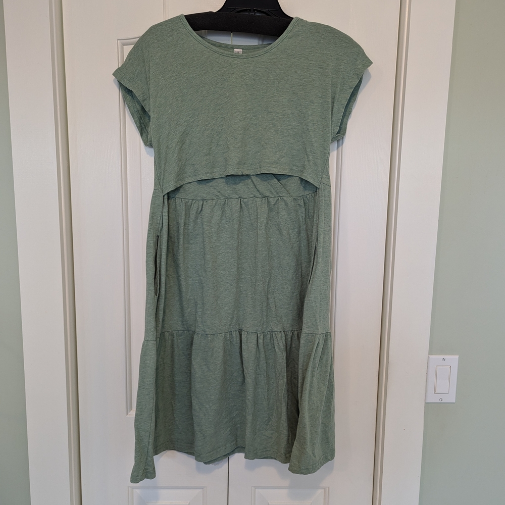 Mint Latched Mama Breastfeeding Dress